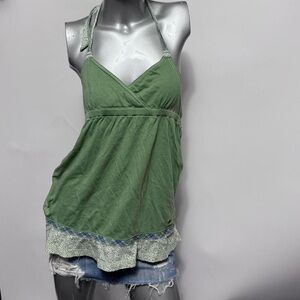 Abercrombie & Fitch Green Vintage Y2K Baby Doll Tank Top
